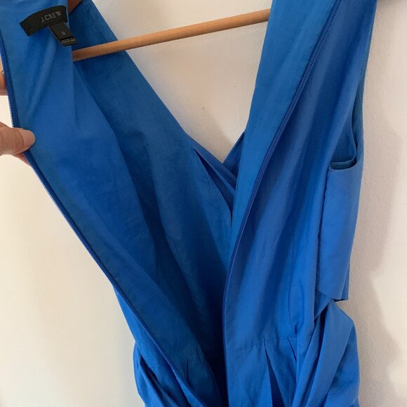 J.Crew Blue Cotton Poplin Wrap Dress Size 0 - Picture 9 of 10